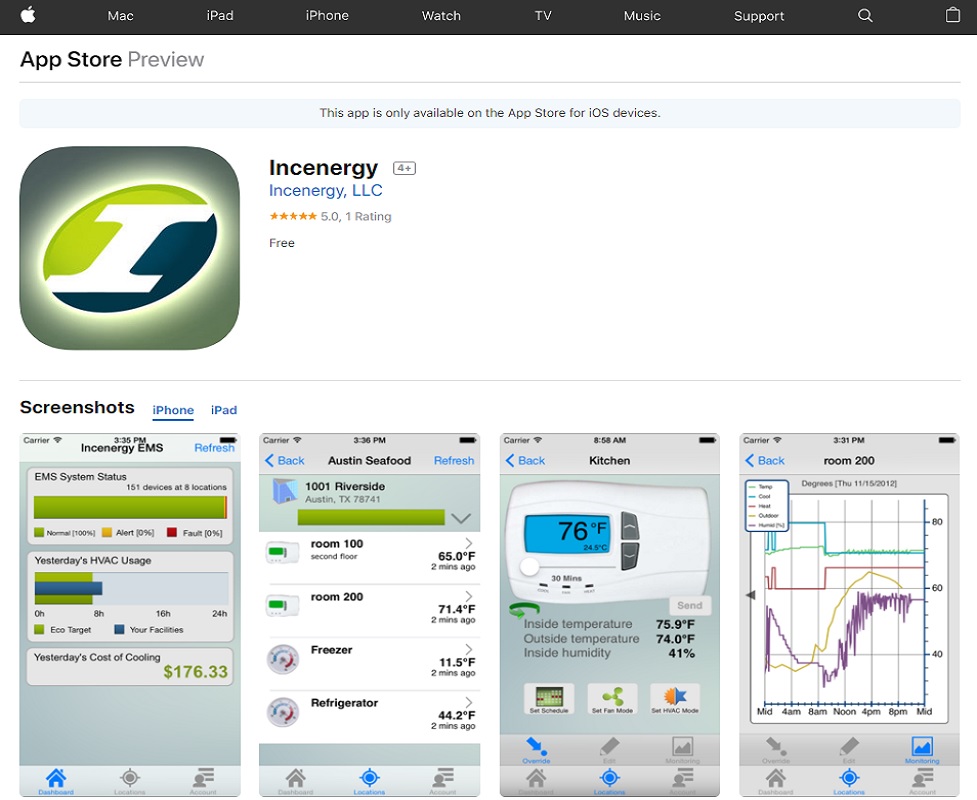 Incenergy - iPhone & iPad app